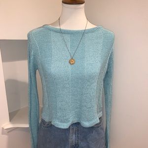 MINKPINK slightly cropped blue sweater